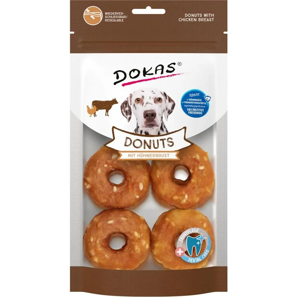 Dokas Donuts med kyllingebryst 160 g - sjove og naturlige hundesnacks
